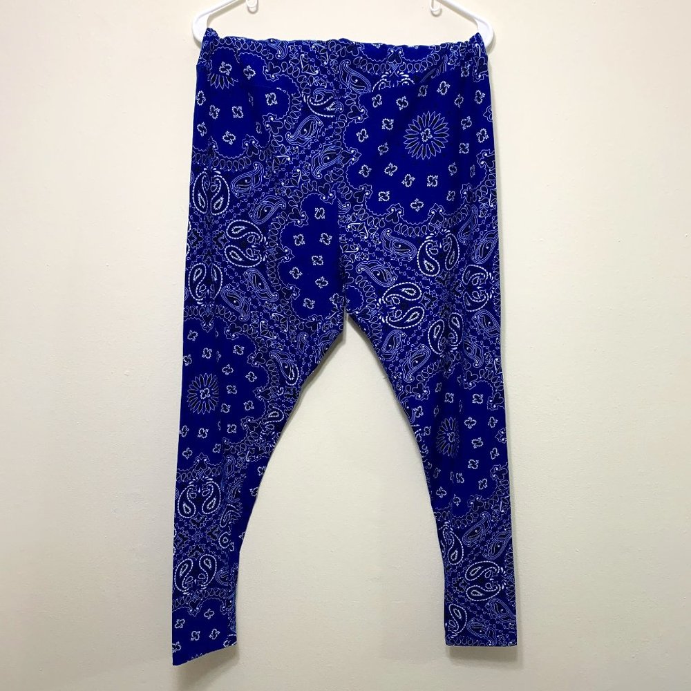 LuLaRoe Leggings- Blue Bandana